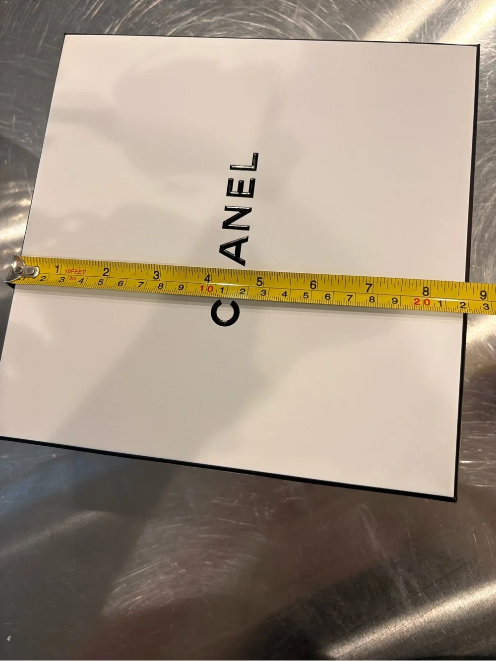 CHANEL White and Black Logo Storage Box